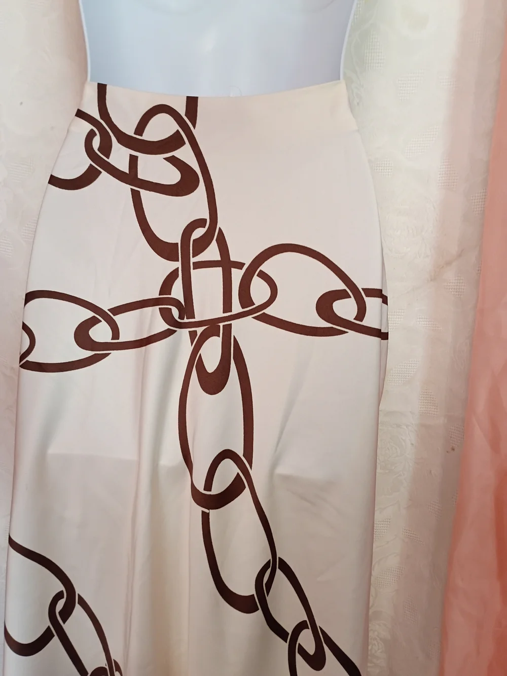🛍️ BUNDLE ONLY🛍️Worthington Cream Maxi Skirt with Brown Chain Print